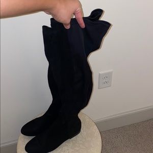 Faux Suede Thigh-High Boots
